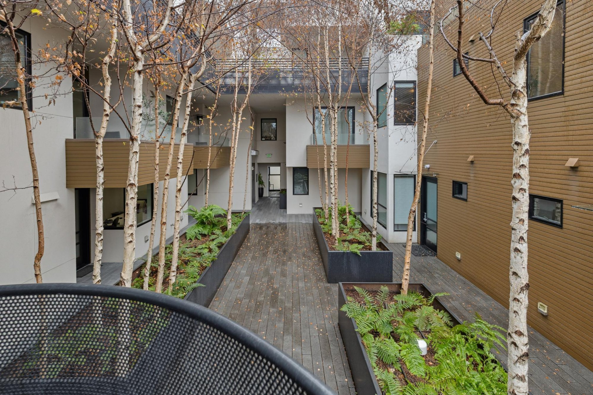 Private terrace overlooking courtyard